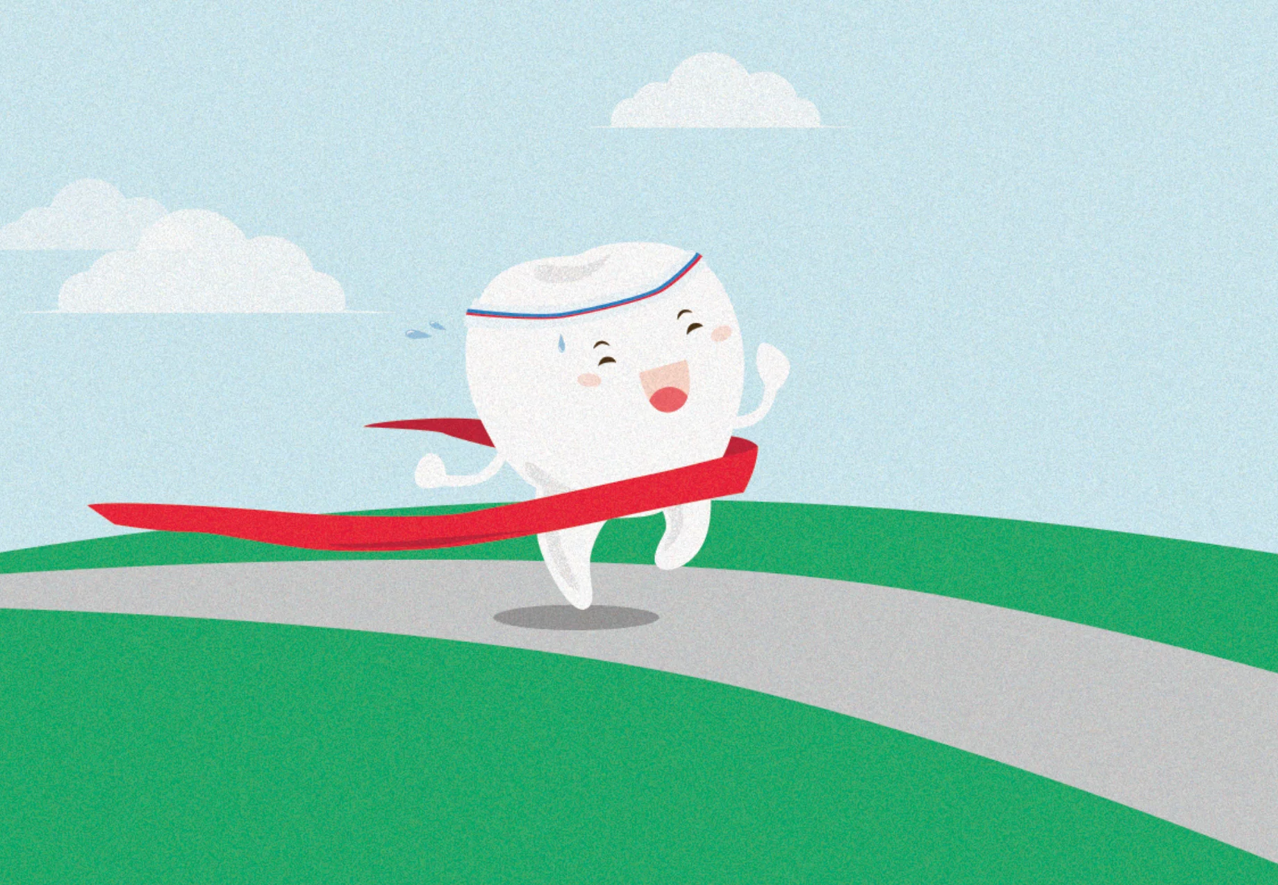 A tooth winning a race