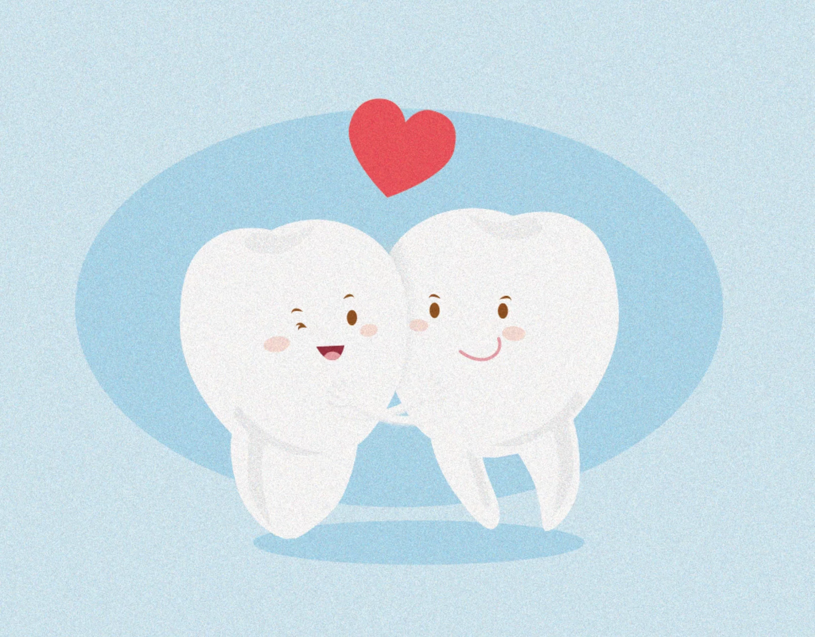 two bonded teeth hugging