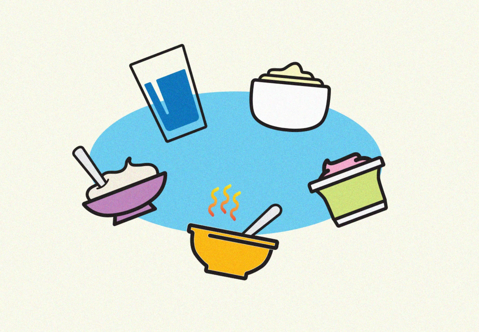 Illustrations of soft food