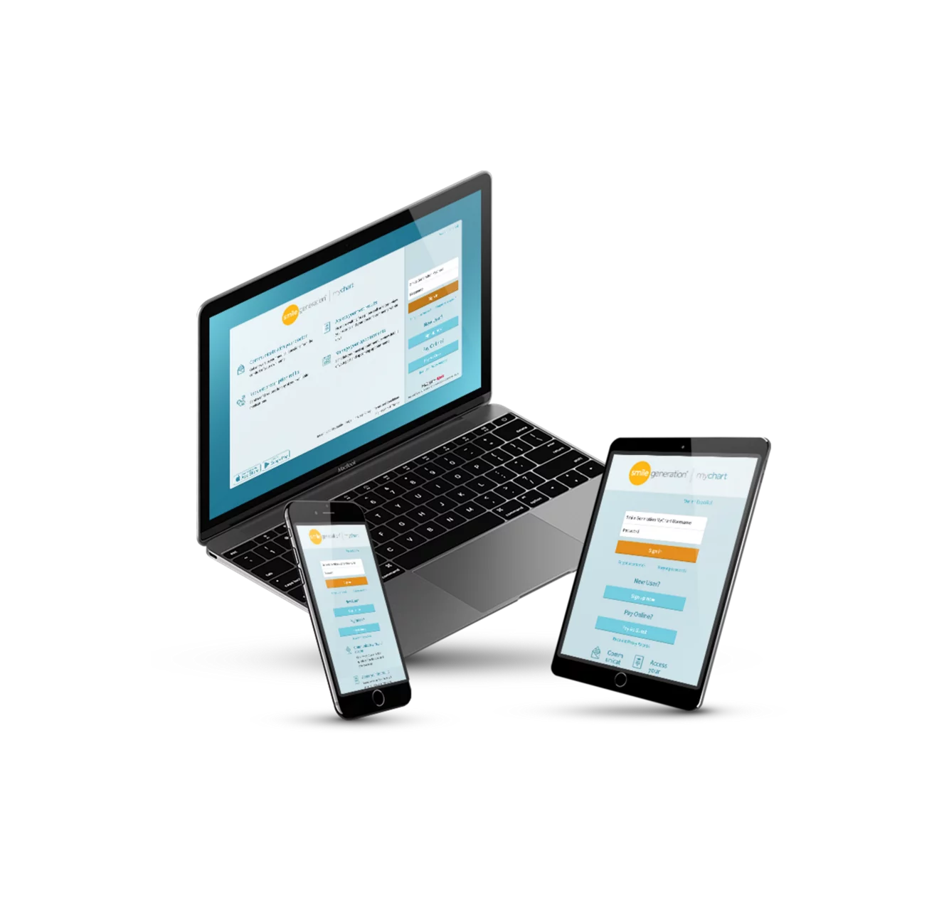 Laptop, iPad and iPhone