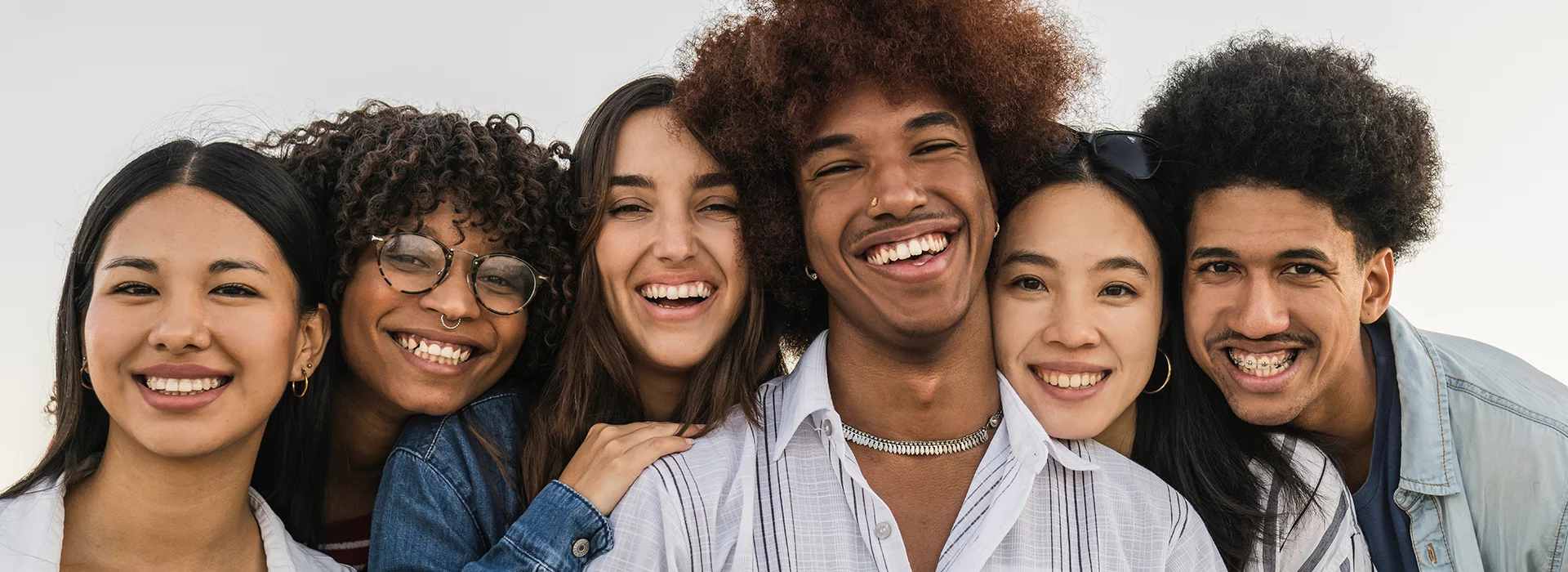 Multiracial group with smiles