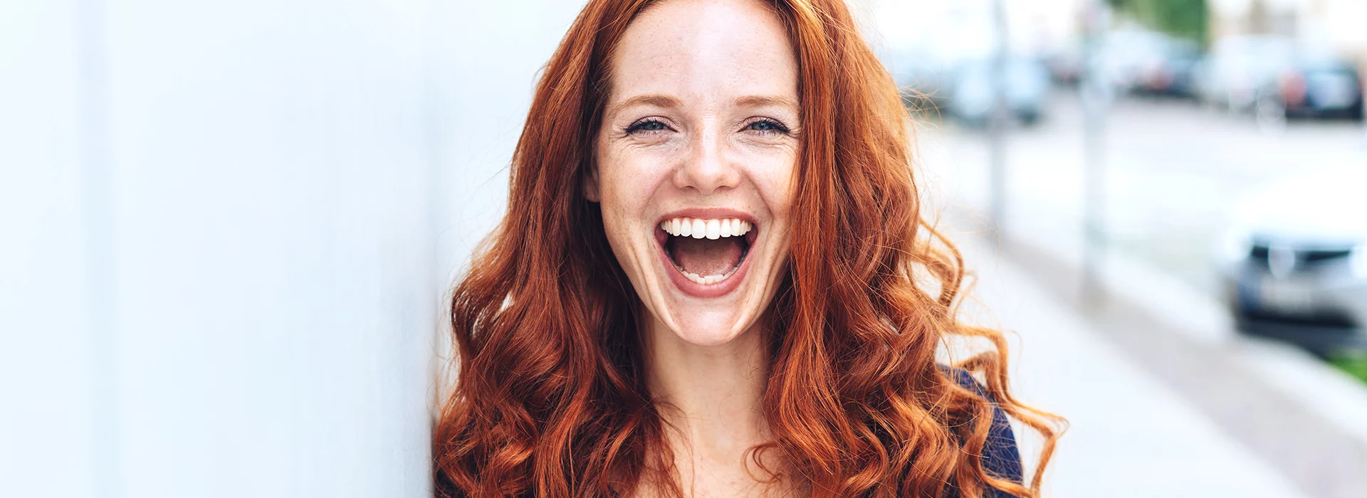 Redhead with big smile