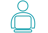 Person on laptop icon