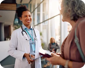 Woman meeting with doctor