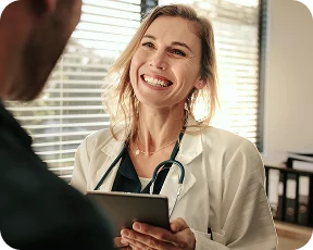 Patient meeting with doctor