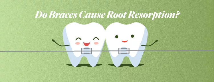 two teeth smiling with braces on them