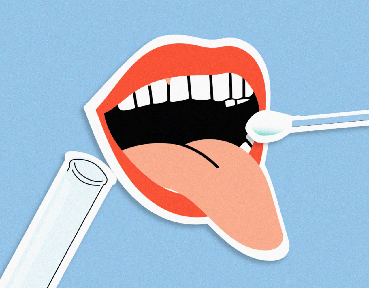 Illustration of mouth being swabbed