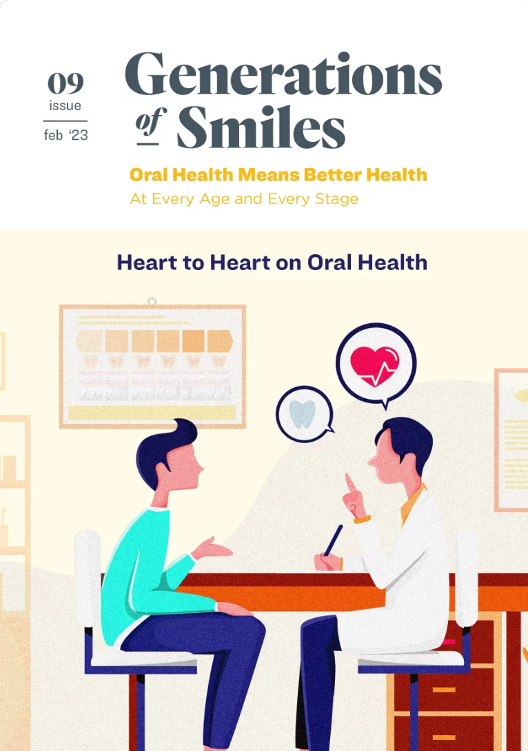 Generations of Smile Issue 9, Heart to Heart on Oral HealthMagazine Cover
