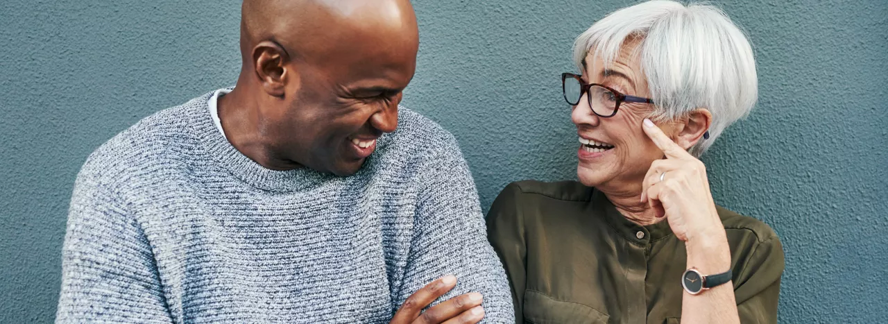 Man and woman talking
