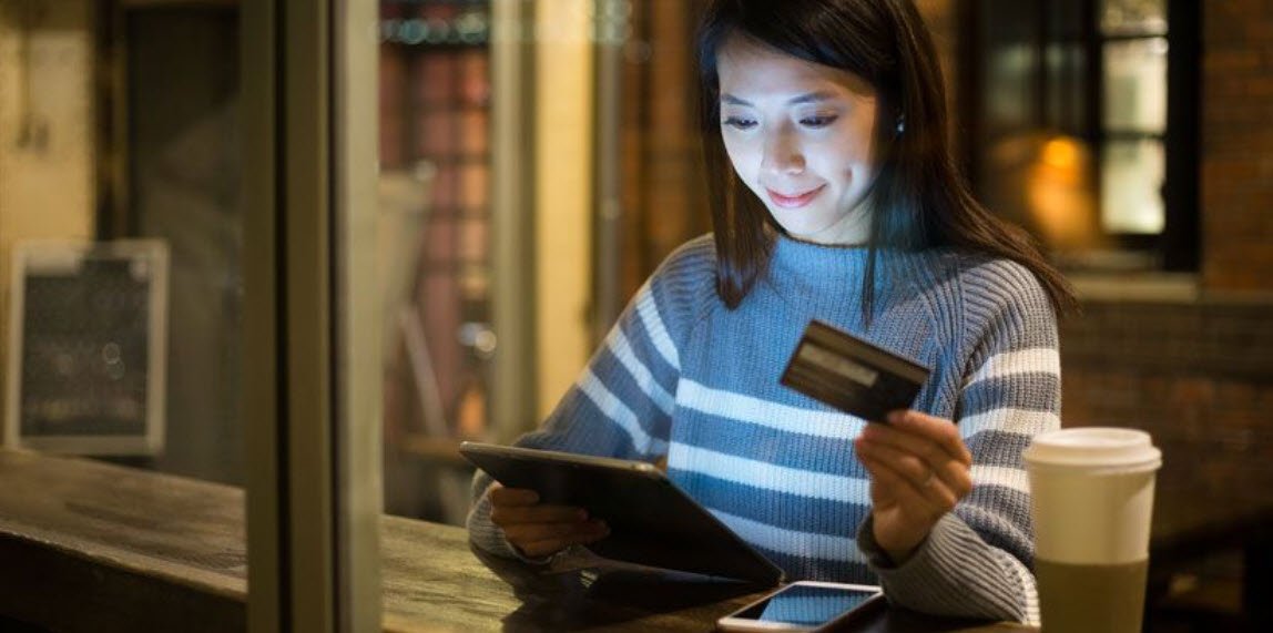 Woman with credit card