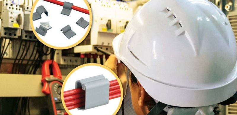 Photo with called out adhesive backed mounts and devices