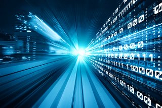 Deep royal blue abstract of of computer code