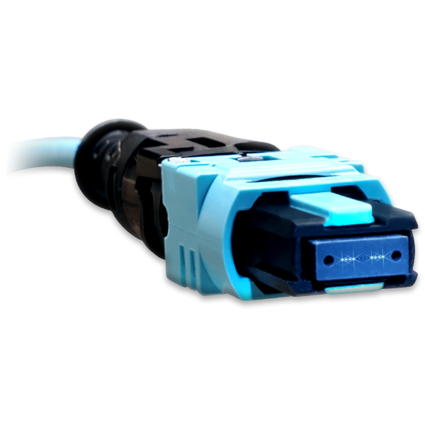 Rectangle cable entry system with terminated cable coming out of the side on a control panel