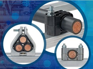 Three photos of cable management protection products 