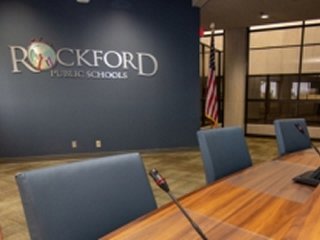 Conference room of Rockford Public Schools