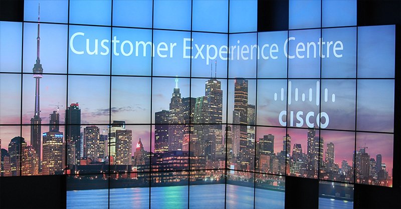 Large screen reading Customer Experience Centre