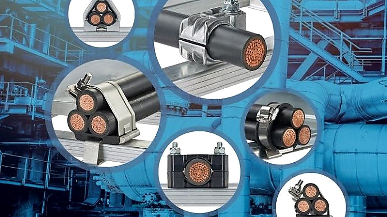 Cables secured within a cushion sleeve, offering one, two, three and four cable options for short circuit protection. Wire Management. 