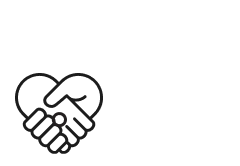 a line icon of 2 hands that form a heart