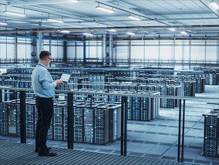 Modern data center supporting digital transformation initiatives with high-density server infrastructure.