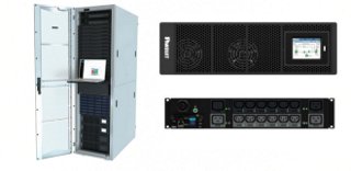A Data Center cabinet featuring a set of advanced power solutions dedicated to enhancing data center resilience.