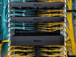 Panduit structured cabling inside an AI data center server cabinet