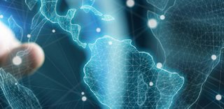 Finger pointing to a digitized map highlighting data points.