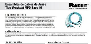 A screenshot of the Base-16 MPO Breakout Harness Cable Assemblies spec sheet.)