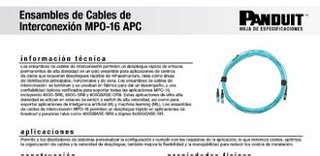 A screenshot of the MPO-16 Interconnect Cable Assemblies spec sheet.)