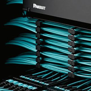 The Panduit HD Flex fiber optic cabling system with fiber cabling