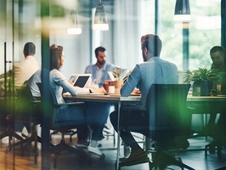 Business people in a modern conference room