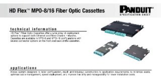 A screenshot of the HD Flex MPO-8/16 Fiber Optic Cassettes spec sheet