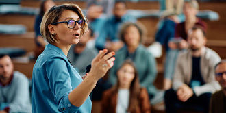 Teacher lecturing class
