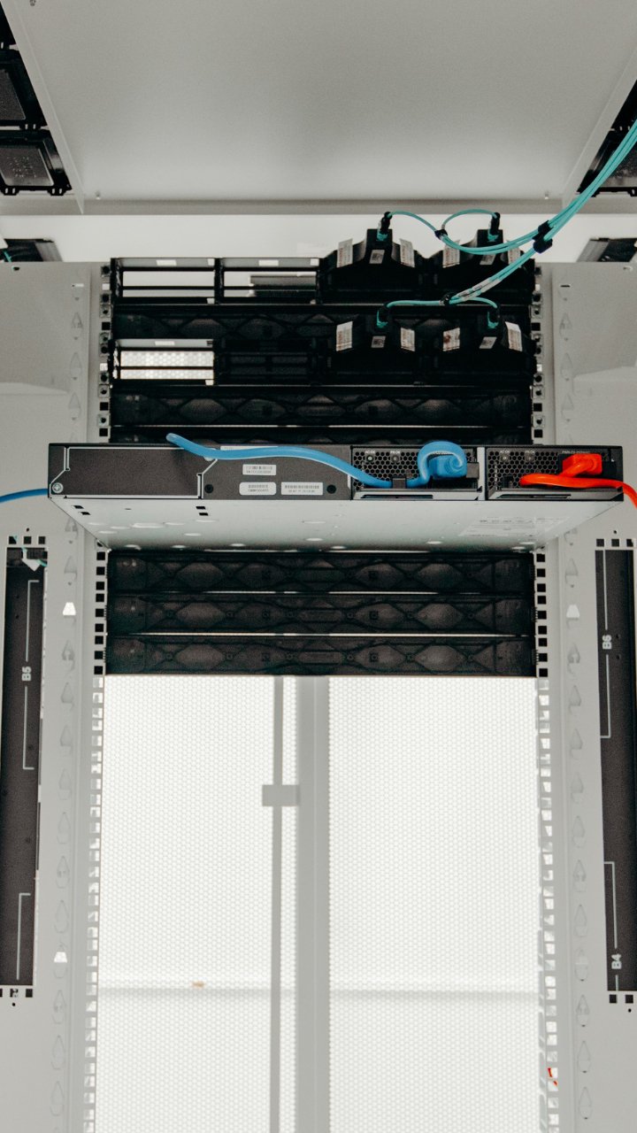 Inside a Panduit FlexFusion cabinet featuring fiber and power including intelligent PDUs