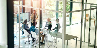 Business people in a modern conference room