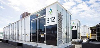 Large solar Battery energy storage units outside 