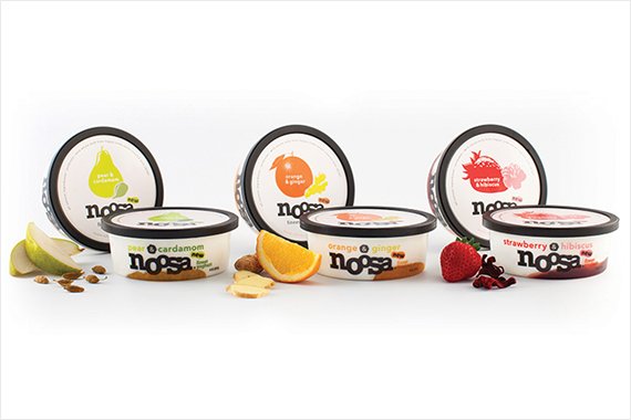 three containers of noosa yoghurt