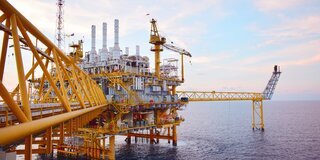 Construction crane and equipment on a building site outside
