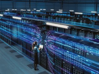 Data Center manager examining their AI-Driven data center environment