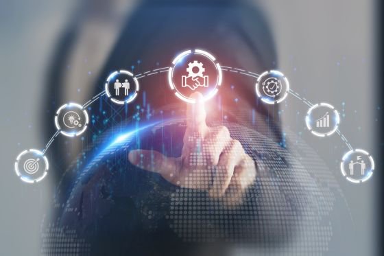 Man selecting a partnership icon