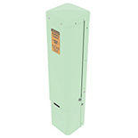 A tall green metal cylinder that is used to splice and house fiber optic connections