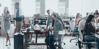 People working