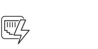Cable jack with lightning bolt icon