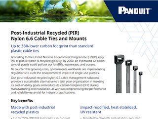 The first page of the Post-Industrial Recycled Nylon 6.6 Cable Ties and Mounts flyer