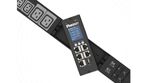 PanduitのPDU。ITラック内の電源分配と管理を行い、高密度環境に対応する。電源監視に対応し、データセンターで使用される。