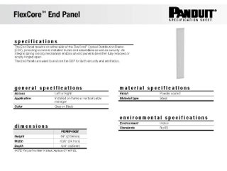 FlexCore™ End Panel Spec Sheet 