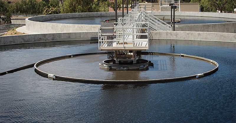 two circular treatment basins at the santa margarita water district