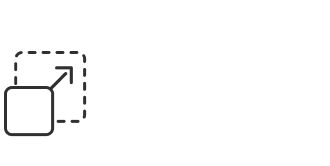 square scale to larger size black icon