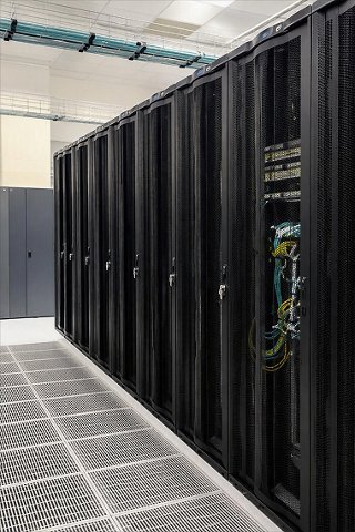 Server infrastructure installed within the ECMWF data center, designed to support advanced weather forecasting and data processing operations.