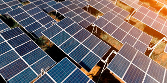 Aerial view of warehouse