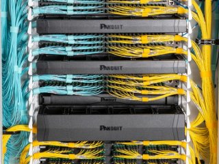 Panduit AI cabinet is shown with structured cabling